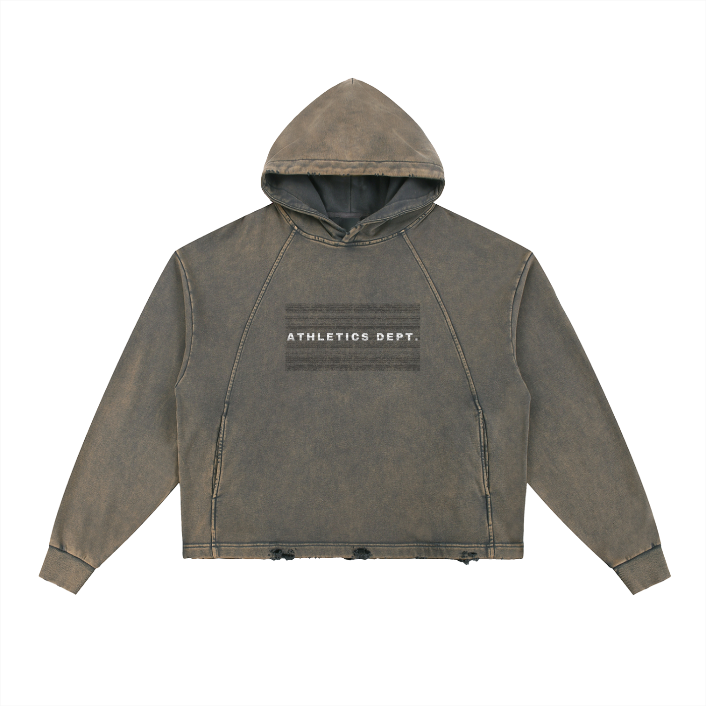 Canine Washed Frayed-Hem Boxy Hoodie