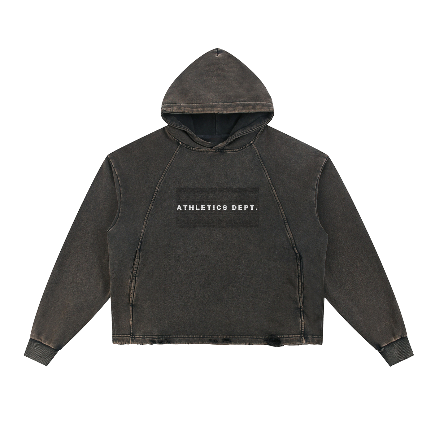Canine Washed Frayed-Hem Boxy Hoodie